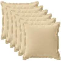 vidaXL Kussensloop 6 st HOUTEN Beige 70 x 70 cm Polyester