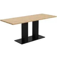 MODFU uitschuifbare eettafel, eenvoudige stijl, rechthoekige vorm, verstevigd tafelblad voor 6-8 personen, 40/180x70 cm, naturel