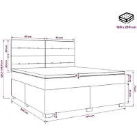 vidaXL Boxspringbed met matras Lichtgrijs 180 x 200 cm Stof