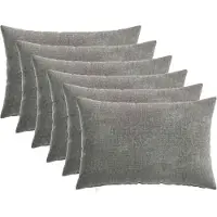 vidaXL Kussensloop 6 st HEERLEN Donkergrijs 30 x 50 cm Chenille Stof
