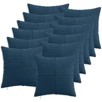 vidaXL Kussensloop 12 st ALMELO Marineblauw 40 x 40 cm corduroy