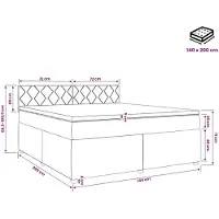 vidaXL Boxspringbed met matras en hoofdbord, blauw, 140 x 200 cm, fluweel
