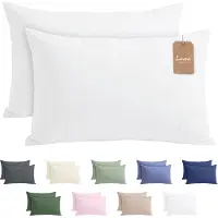 Lavea Set van 2 Kussenslopen - 40x60 - 100% Microvezel - Zachte en Adememende Kussenhoezen, OEKO-TEX Gecertificeerd - Wit