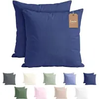 Lavea Set van 2 Kussenslopen - 80x80 - 100% Microvezel - Zachte en Adememende Kussenhoezen, OEKO-TEX Gecertificeerd - Marineblauw