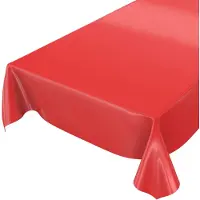ANRO Tafelzeil op rol Rood 140cm x 20m – Afwasbaar Tafelkleed Rechte rand Op maat te knippen