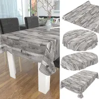 ANRO Tafelzeil op rol Houtlook Bruin 140cm x 20m – Afwasbaar Tafelkleed Rechte rand Waterafstotend