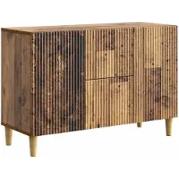 vidaXL Dressoir Oud hout 89 x 34,5 x 60 cm Bewerkt hout