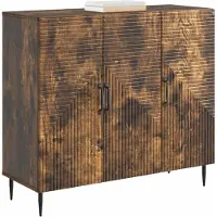 vidaXL Dressoir Gerookt eiken 89 x 34,5 x 80 cm Bewerkt hout