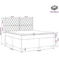 vidaXL Boxspringbed met matras Donkergrijs 140 x 190 cm Fluweel