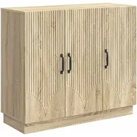 vidaXL Dressoir Sonoma Eiken 89 x 34,5 x 77 cm Bewerkt hout