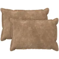 vidaXL Kussensloop 2 st HOUTEN Taupe 50 x 70 cm Microfiber Fleece