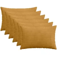 vidaXL Kussensloop 6 st HEERLEN Geel 50 x 80 cm corduroy