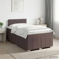 vidaXL Boxspringbed met matras Donkerbruin 120 x 190 cm Stof