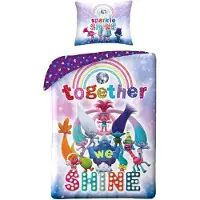 Halantex SP. z.o.o. Trolls dekbedovertrek Together we Shine! 140 x 200 cm - katoen