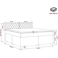 vidaXL Boxspringbed met matras Donkerblauw 140 x 200 cm Fluweel