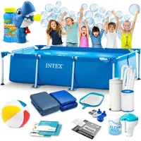 Intex Buitenzwembad met frame, 300 x 200 x 75 cm, 15-in-1, merk , model 28272 + luchtpomp (bubbelpomp) inbegrepen
