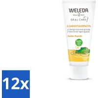 Weleda 12 x - Kindertandpasta - 50 ml - Tandpasta Voor Kinderen - Kindertandpasta - Fluoridevrije Tandpasta - Biologische Tandpasta - Tandpasta Met Calendula