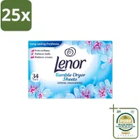Lenor 25 x - Droogtrommeldoekjes - Spring Awakening - 34 Doekjes - Wasstrips - Droogtrommeldoekjes - Droogtrommel - Frisheid - Voorjaar - Kleding