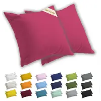 Lavea Kussenslopen 65x65 cm Set van 2 – Kussenhoezen van 100% Zachte en Ademende Jersey Katoen met YKK Ritssluiting – Koraal