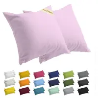 Lavea Kussenslopen 65x65 cm Set van 2 – Kussenhoezen van 100% Zachte en Ademende Jersey Katoen met YKK Ritssluiting – Roze