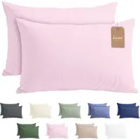 Lavea Set van 2 Kussenslopen - 50x70 - 100% Microvezel - Zachte en Adememende Kussenhoezen, OEKO-TEX Gecertificeerd - Roze