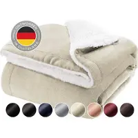 Blumtal Sherpa Fleece Deken - Sherpa Plaid - Plaid Bank - Fleece Deken 130 x 150 cm - Zand