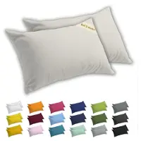 Lavea Kussenslopen 40x80 cm Set van 2 – Kussenhoezen van 100% Zachte en Ademende Jersey Katoen met YKK Ritssluiting – Crème