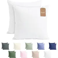 Lavea Set van 2 Kussenslopen - 40x40 - 100% Microvezel - Zachte en Adememende Kussenhoezen, OEKO-TEX Gecertificeerd - Wit