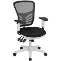 Dripio Ergonomische draaistoel met mesh-rugleuning, verstelbare armleuningen en een wit frame