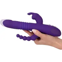 Sweet Smile Rabbit Vibrator Thrusting Pearl Triple