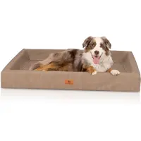 Knuffelwuff orthopedisch hondenbed Austin van kunstleer XXXL 155 x 125 cm camel