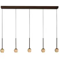 Lucide CALINA - Hanglamp - LED Dimb. - CCT - 5x8,2W 2200K/3300K - Met vervangbare LED-module - Koffie - Premium