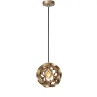 Lucide HANNELORE - Hanglamp - Ø 30 cm - 1xE27 - Mat Goud / Messing