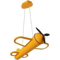 Lucide Kinderkamer hanglamp Fokker, geel / oranje, Kinderkamer, metaal, hanglamp