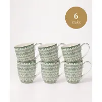 Pip studio - Lily & Lotus - XL mokken - Moon Delight Light Green - Set van 6