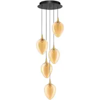 Lyora Hanglamp Nali 5-lichts amber glas