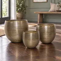 Hoppa! - Vazenset - Ronde , 3-delig - Goud - 45 x 45 x 42 cm (B x D x H)
