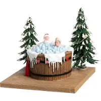 Intratuin Kerstdorpminiatuur Kerstman Hot Tub 11,5 X 11,5 X 11 Cm