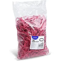 Wimex Elastiekjes, diameter 8 cm / breedte 4 mm / 1 kg - rood