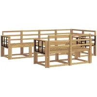 vidaXL Buiten bank set 7 st Wit Massief Acacia Hout