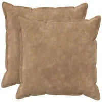 vidaXL Kussensloop 2 st HOUTEN Taupe 55 x 55 cm Microfiber Fleece