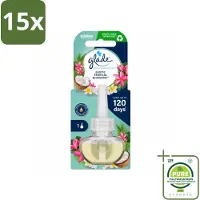 Glade 15 x - Navulling Elektrische Olie - Exotic Tropical Blossoms - Zonder Houder - Grootverpakking - Vaatwasstrips - Tropische Geur - Monoi Olie - Exotische Bloemen - Kokosmelk - Geurhoudend