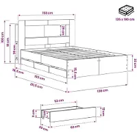 vidaXL Bedframe met opbergruimte en hoofdbord Artisanaal eiken
