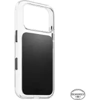 Nomad Clear & Horween Lederen Hoesje – Geschikt voor iPhone 18 Pro – Gemaakt van UV-resistent polycarbonaat – Ingelegd met hoogwaardig Horween leder – MagSafe compatible – Bruin - Zwart