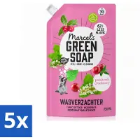 Marcel's Green Soap 5 x Marcel’s Green Soap – Wasverzachter – Patchouli & Cranberry - Navulling – 750 ml - Voordeelverpakking - 5 stuks