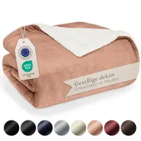 Blumtal Sherpa Fleece Deken - Sherpa Plaid - Plaid Bank - Fleece Deken 130 x 150 cm - Oud roze