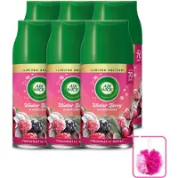 Air Wick 6 x Freshmatic – Automatische Luchtverfrisser Navulling – Winter Berry Wonderland - 250 ml - Bulkverpakking - Winterse geur - Douchemop - Frisse geur