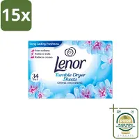 Lenor 15 x - Droogtrommeldoekjes - Spring Awakening - 34 Doekjes - Wasstrips - Droogtrommeldoekjes - Droogtrommel - Frisheid - Voorjaar - Kleding