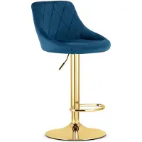 Leobert Barkruk - - Kast - Marineblauw fluweel / Goudkleurige voet