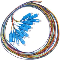 Link&Bikini 12x Glasvezel SC Simplex Pigtail Kabels - Kleurrijk, 1m